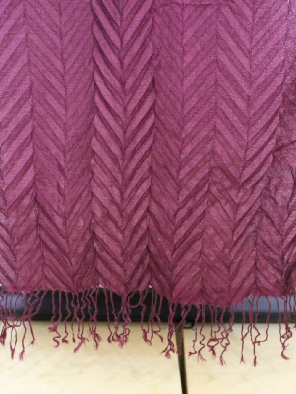 100% Cashmere Wrap Shawl Maroon Lightweight Evening‎ Wedding Fringe